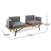 Outdoor Sofa With Cushions And Iron Legs - Dark Gray - R&R Furniture Gallery (Fountain Valley, CA)