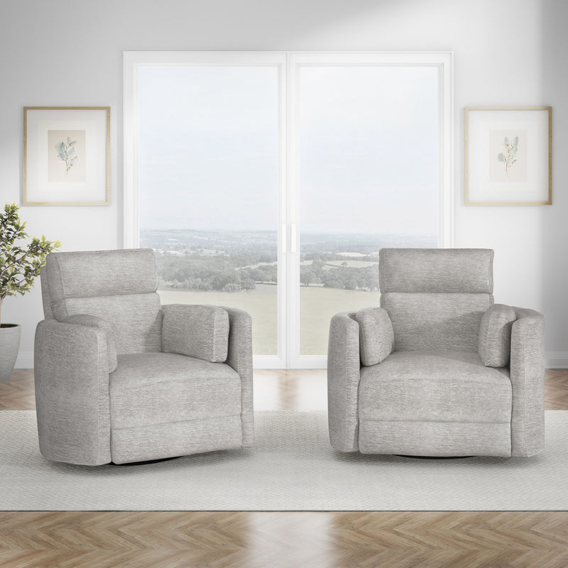 Parker Living Radius Power Swivel Glider Recliner chair set with plush cushioning and modern design, perfect for living room comfort.
