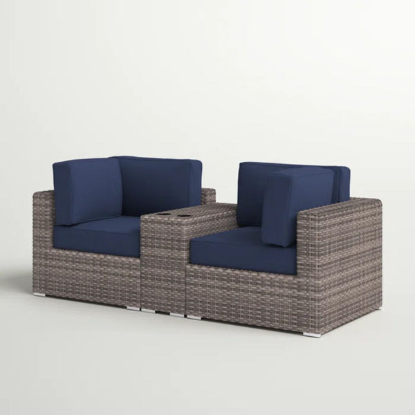 Outdoor Seating Group With Cushions 2 Person - Gray