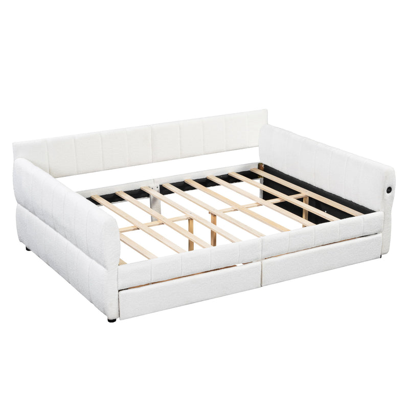 Upholstered Platform Bed With USB Charging - R&R Furniture Gallery (Fountain Valley, CA)