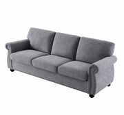Soft Sofa, Upholstered 3 Seater Couch With High Density Foam, Loose Back Cushions And Turned Legs - R&R Furniture Gallery (Fountain Valley, CA)