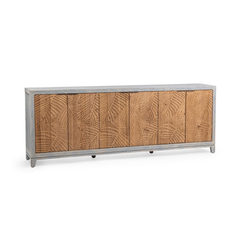 Classic Home Ambrose 6-door Coastal buffet cabinet with soft finish, featuring a spacious storage design and elegant coastal style.