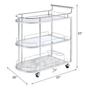 Inyo - Serving Cart - Clear Glass & Chrome - R&R Furniture Gallery (Fountain Valley, CA)