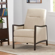 Contemporary fabric upholstered Noble House Drury pushback recliner with padded armrests and plush cushioning, in a modern living room setting.