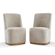 Set of two Noble House indoor upholstered dining chairs with cushioned seats and fabric upholstery, perfect for dining rooms.