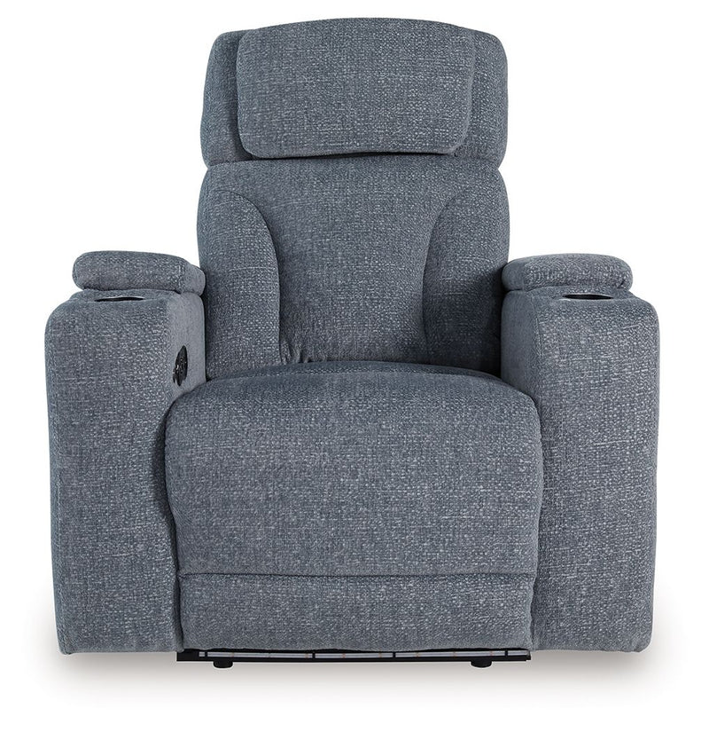 Studio Cave - Power Recliner - Steel - R&R Furniture Gallery (Fountain Valley, CA)