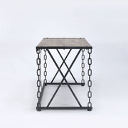 Jodie - Console Table (Same 92248) - Rustic Oak & Antique Black - R&R Furniture Gallery (Fountain Valley, CA)