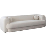 Form Sofa in Ivory Boucle Fabric w/ (2) Accent Pillow Balls