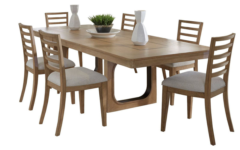 Parker House Escape rectangular 8-piece dining set with a table and matching chairs, ideal for modern dining rooms.