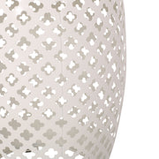 Noble House Roswell outdoor side table with mosaic tile top, featuring a sturdy metal frame and decorative design for patio use