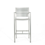 Outdoor Aluminum Rust Proof Barstools (Set of 2) - Silver - R&R Furniture Gallery (Fountain Valley, CA)