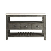 Merel - Server - White Marble Top & Gray Oak - R&R Furniture Gallery (Fountain Valley, CA)