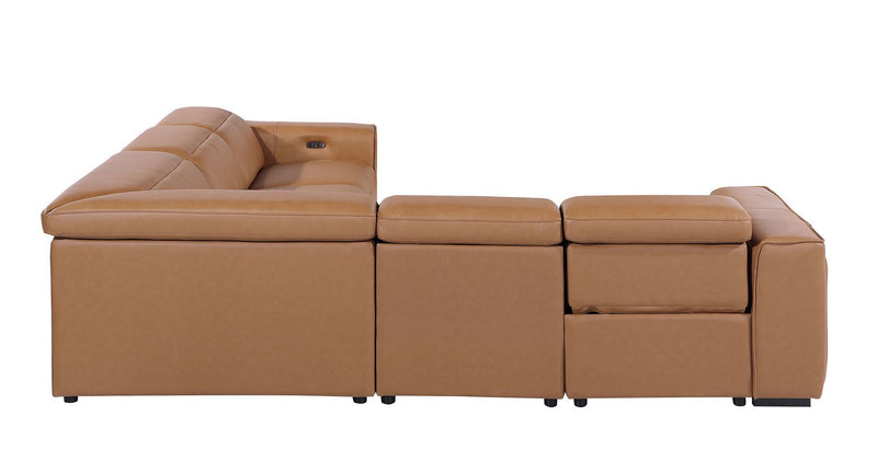 1224 - 5-Piece L-Shaped Sectional Sofa In With 3 Power Recliners & Power Headrests
