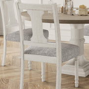 Tannen - Round 5 Piece Dining Table (Set of 5) - White And Gray - R&R Furniture Gallery (Fountain Valley, CA)