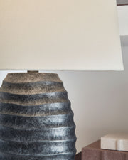 Caronick - Poly Table Lamp (Set of 2) - Antique Silver Finish - R&R Furniture Gallery (Fountain Valley, CA)
