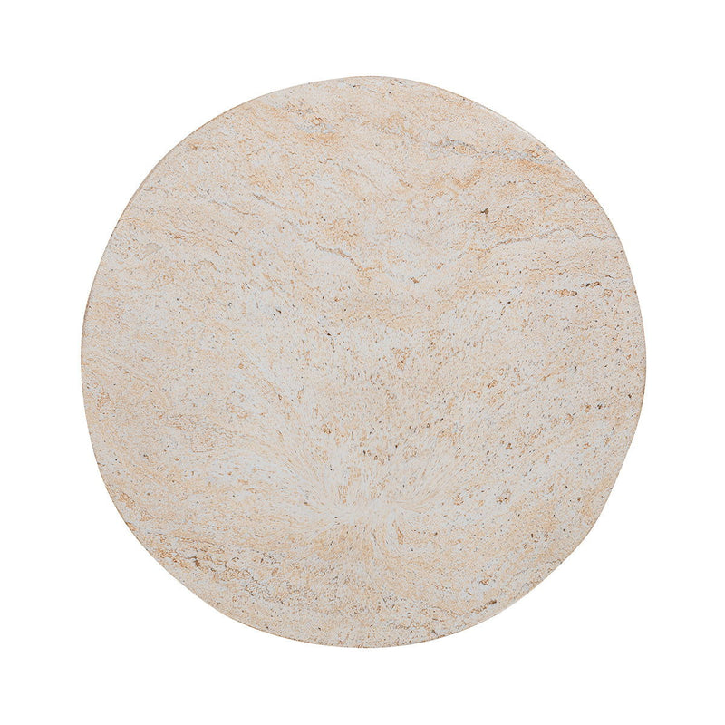 Beige Selah outdoor stool and table by Classic Home, versatile end table with sturdy design for outdoor use.