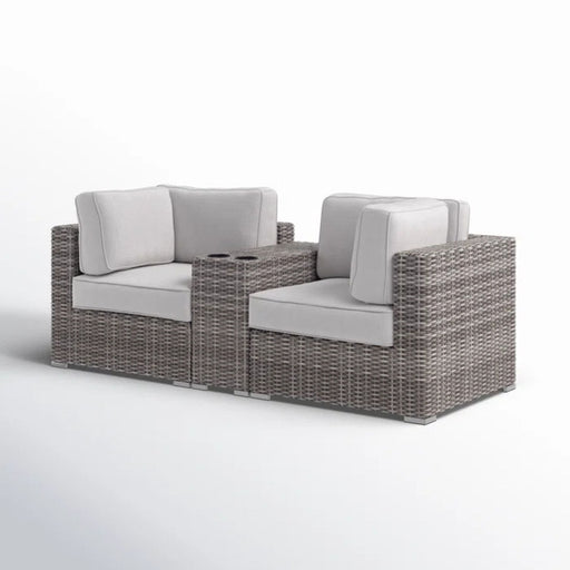 Handcrafted Outdoor Loveseat With Wicker Seating - R&R Furniture Gallery (Fountain Valley, CA)