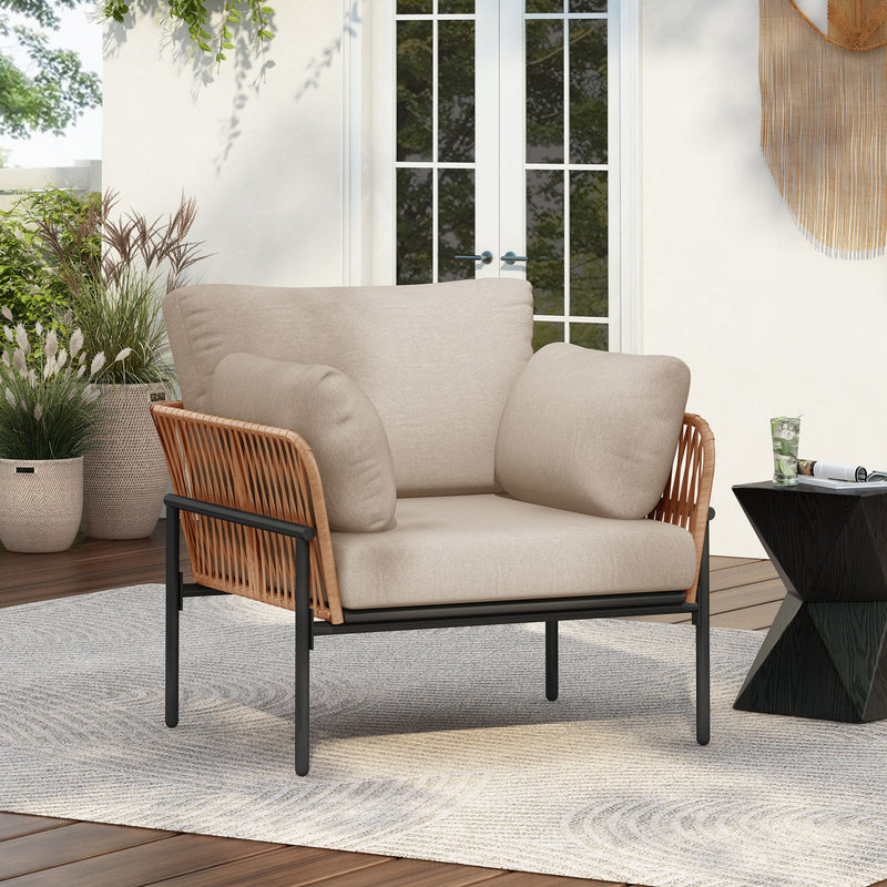 Rope Lounge Chair With Cushions For Modern Spaces - R&R Furniture Gallery (Fountain Valley, CA)