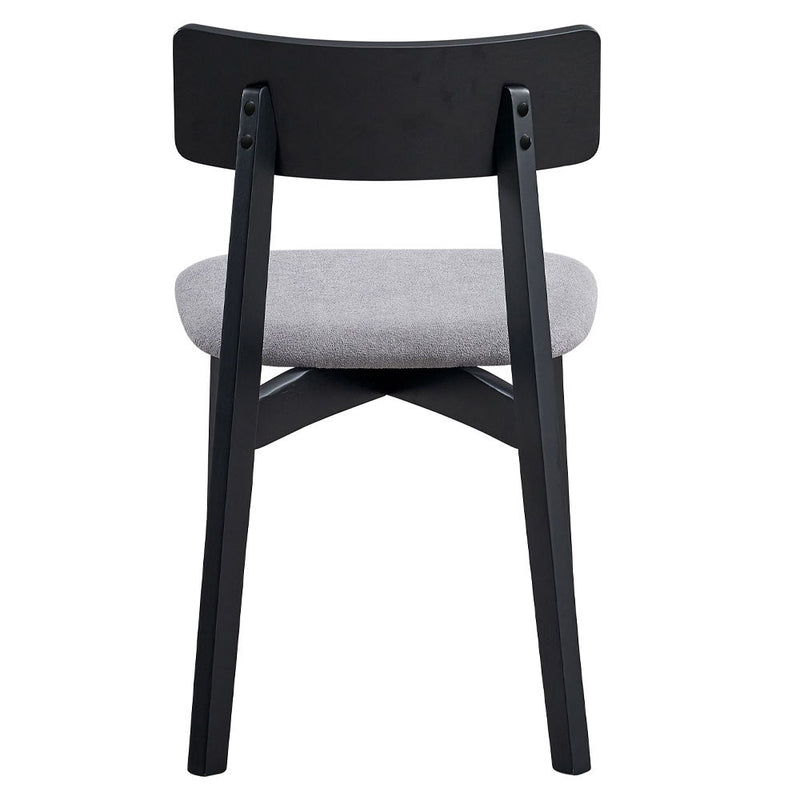 Real - Side Chair (Set of 2) - Gray Linen & Black - R&R Furniture Gallery (Fountain Valley, CA)