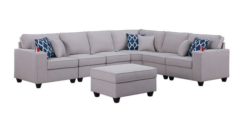 Cooper - Comfort Sectional Sofa With Ottomans And Cupholder - R&R Furniture Gallery (Fountain Valley, CA)