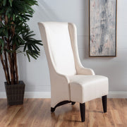 Set of two Noble House upholstered dining chairs with high backs and birch wood legs, modern and comfortable for dining rooms.
