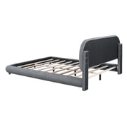 Upholstered Platform Bed With Thick Solid Frame And Stylish Curve-Shaped Design - R&R Furniture Gallery (Fountain Valley, CA)