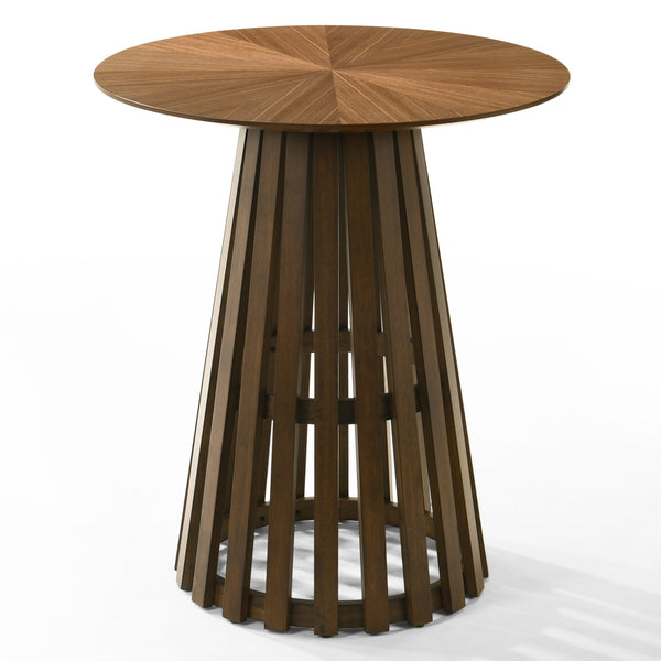 Weiss - Mid-Century Modern Walnut Round Bar Table