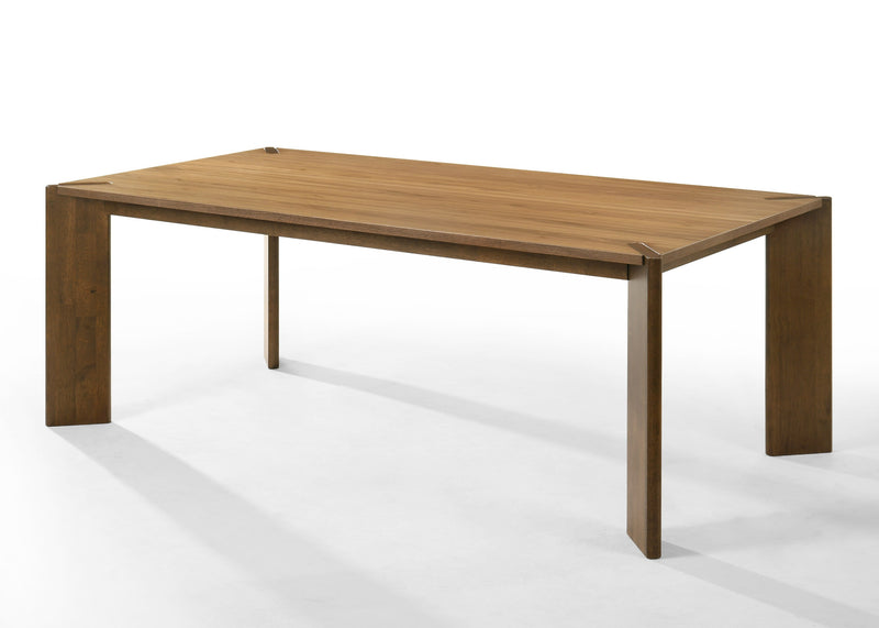 Edelman - Mid-Century Modern Brown Leatherette + Walnut Dining Set — view 2