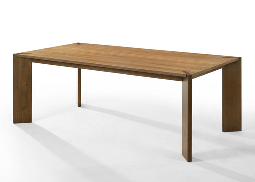Edelman - Mid-Century Modern Brown Leatherette + Walnut Dining Set — view 2