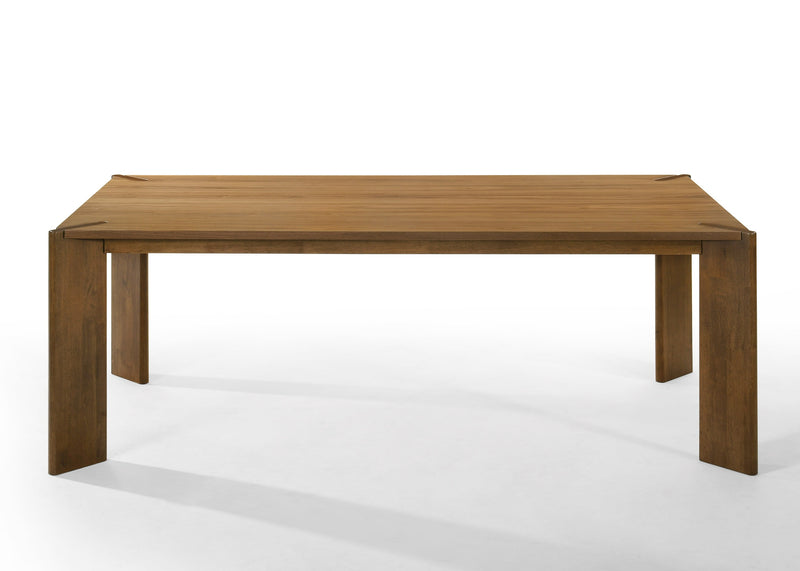 Edelman - Mid-Century Modern Brown Leatherette + Walnut Dining Set — view 3