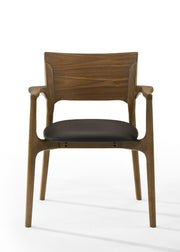 Edelman - Mid-Century Modern Brown Leatherette + Walnut Dining Set — view 5