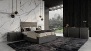 Lucia - Italian Modern Matte Grey + Elm Grey 4-Piece Bedroom Set — view 4