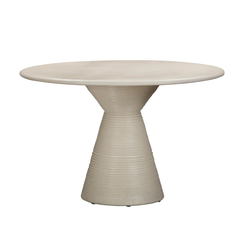 Fern - Textured Faux Plaster Concrete Indoor / Outdoor Round Dining Table - Beige - R&R Furniture Gallery (Fountain Valley, CA)