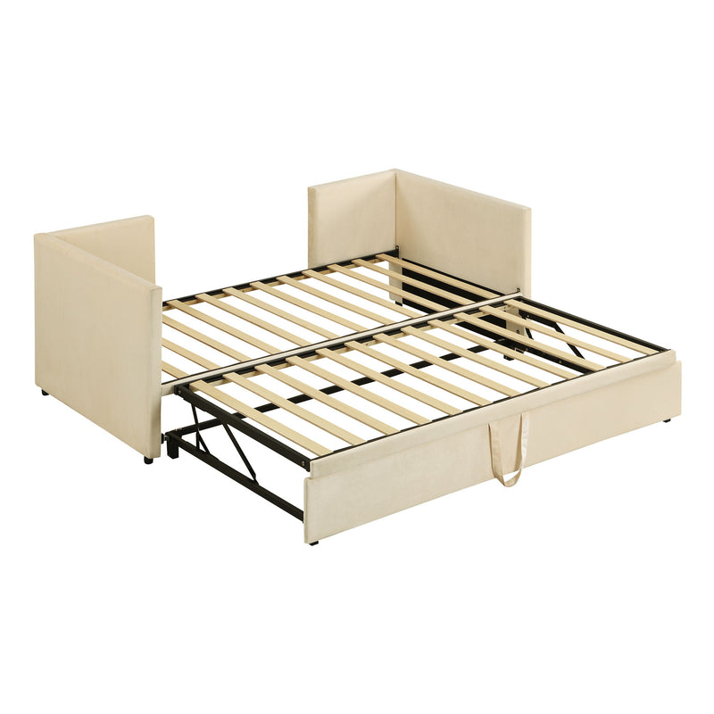 Twin Size Upholstered Daybed With Pop Up Trundle - R&R Furniture Gallery (Fountain Valley, CA)