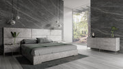Marbella - Italian Modern Grey Faux Marble 4-Piece Bedroom Set — view 2