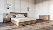 Matteo Italian Modern Walnut & Fabric 4-Piece Bedroom Set — view 4