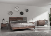 Palermo - Italian Modern Faux Concrete & Walnut 4-Piece Bedroom Set — view 2