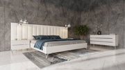 Angela - Italian Modern White Eco Leather 4-Piece Bedroom Set and Wings — view 3