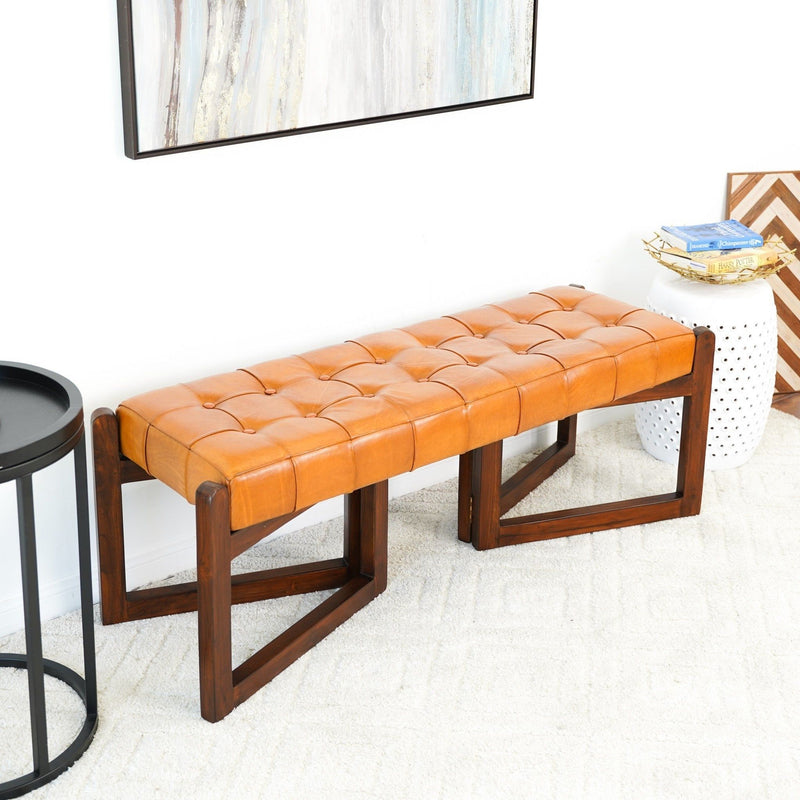 Riley - Bench - Brown / Rustic / Tan - R&R Furniture Gallery (Fountain Valley, CA)