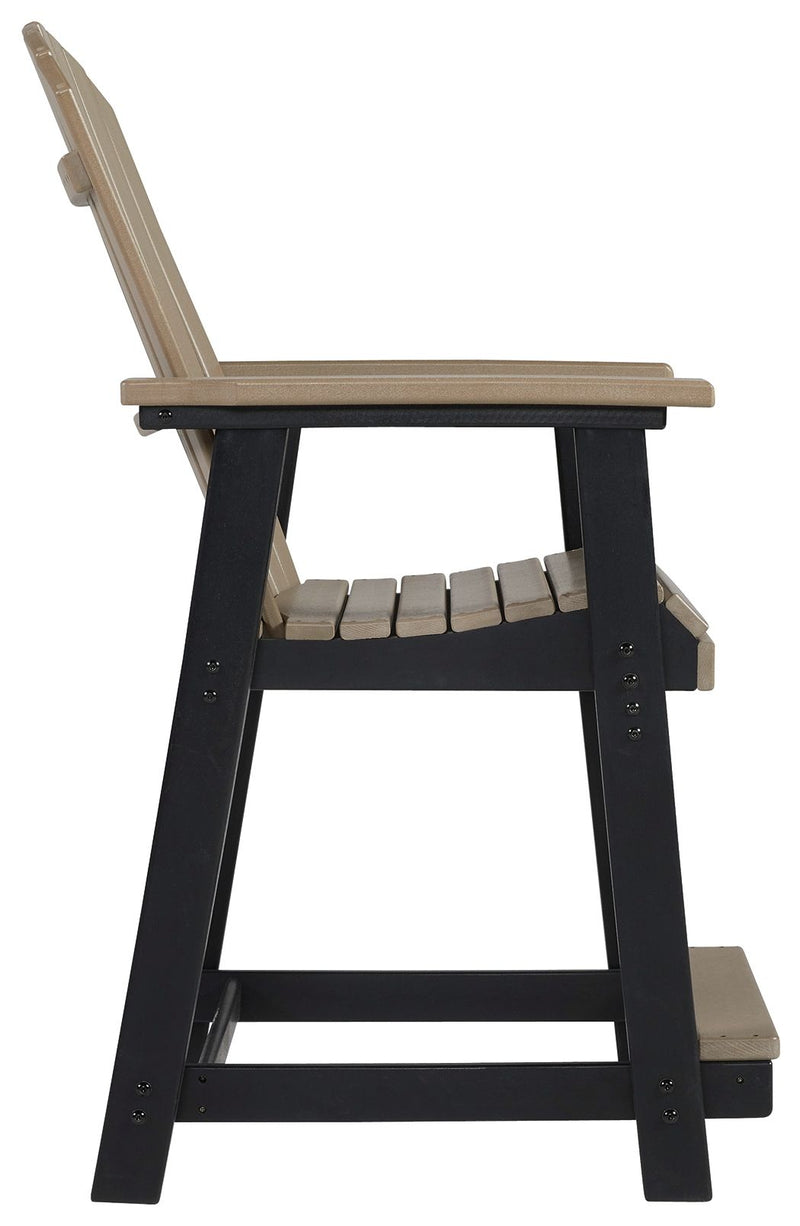 Fairen Trail - Barstool (Set of 2) - Black / Driftwood - R&R Furniture Gallery (Fountain Valley, CA)