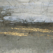 Uttermost Gilt Misty Landscape framed canvas art with pearl silver finish, showcasing a serene watercolor landscape scene.