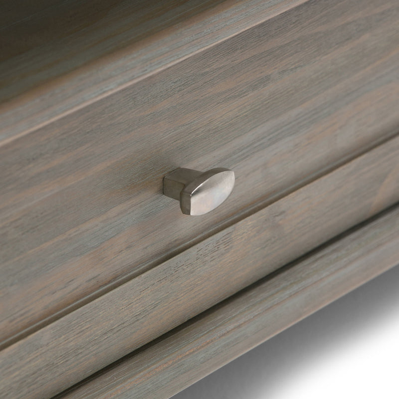 Handcrafted Warm Shaker coffee table by Simpli-Home with a natural wood finish and sturdy design, ideal for living room decor.