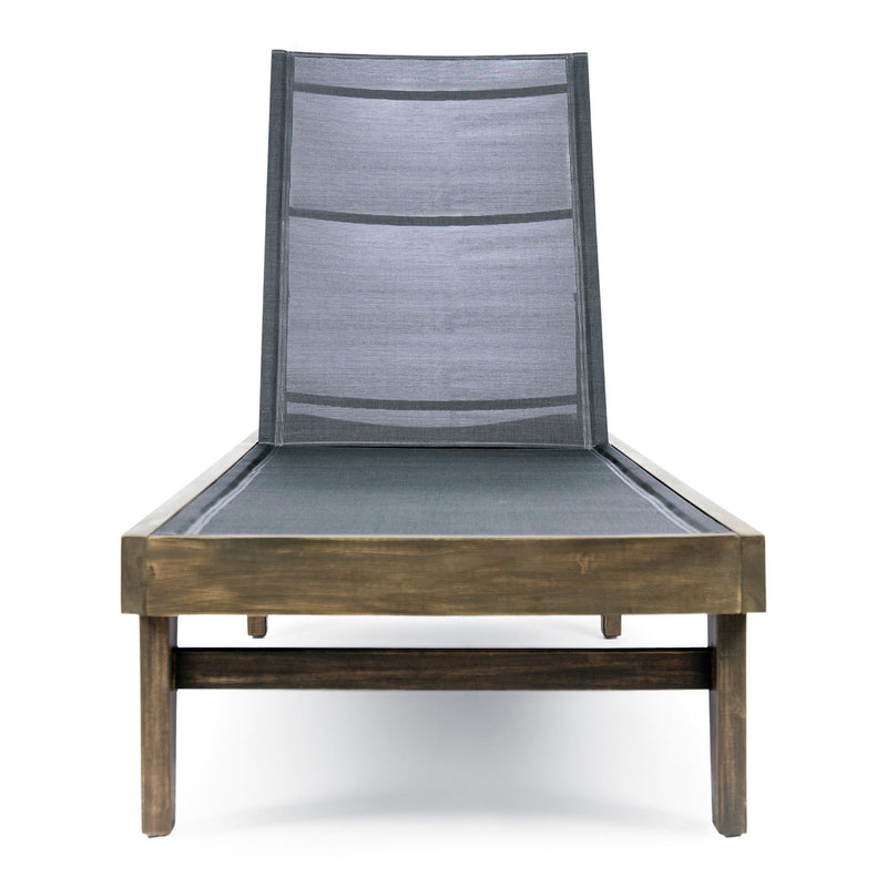 Summerland Chaise Lounge Dark Mesh Outdoor Seating - Dark Gray - R&R Furniture Gallery (Fountain Valley, CA)