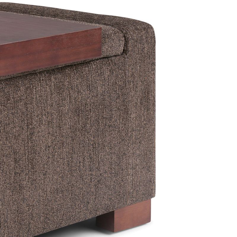 Bretton - Lift Top Storage Ottoman - Deep Umber Brown - R&R Furniture Gallery (Fountain Valley, CA)