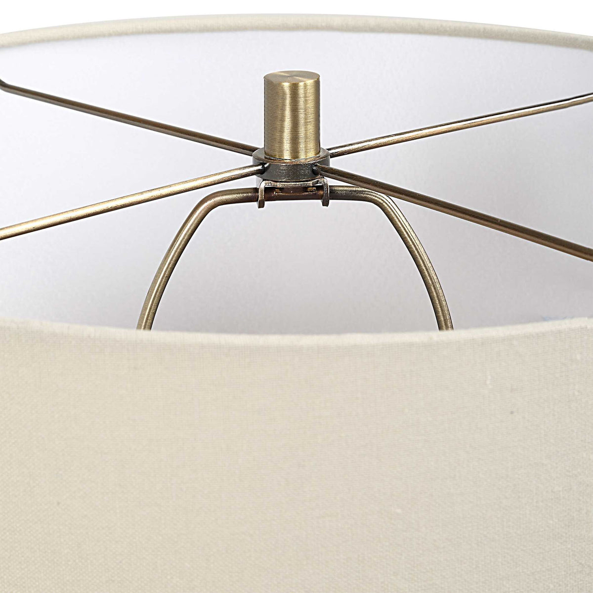 Table Lamp - Dark Green & Beige