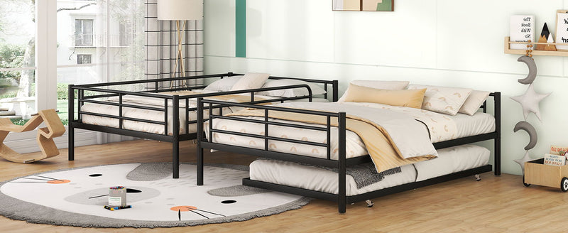 Steel construction bunk bed from DreamHaus with sturdy metal frame and twin-sized sleeping areas in a modern design.