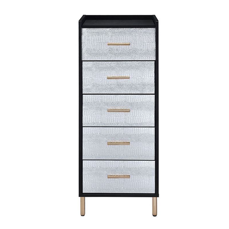 Myles - Jewelry Armoire - Black, Silver & Gold