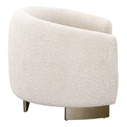 Thrive - Modern Beige Fabric + Antique Brass Accent Chair — view 2