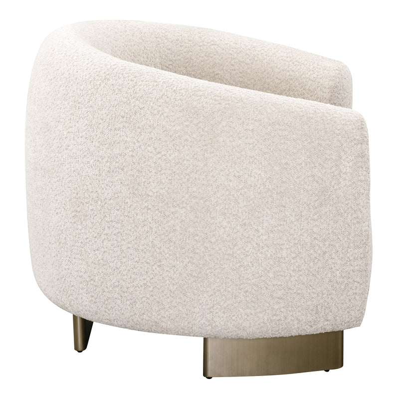 Thrive - Modern Beige Fabric + Antique Brass Accent Chair — view 2