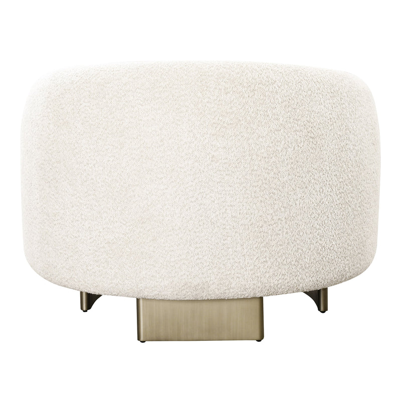 Thrive - Modern Beige Fabric + Antique Brass Accent Chair — view 3